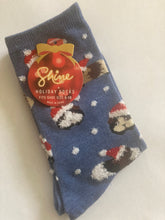 Load image into Gallery viewer, Holiday Socks - Cats with Santa Hats - Crew Socks
